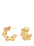 EDBLAD Bamboo Cane Hoop Earrings, Yellow Gold
