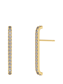 EDBLAD Plié Slender Lobe Cubic Zirconia Stud Earrings, Yellow Gold, Yellow Gold