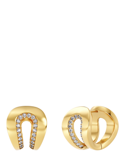 EDBLAD Plié Curved Cubic Zirconia Stud Earrings, Yellow Gold, Yellow Gold