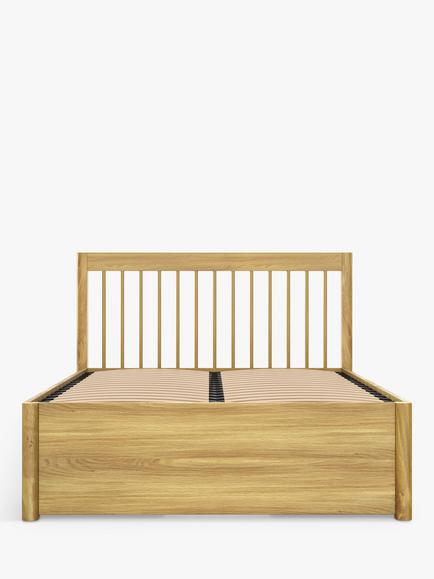 John Lewis Spindle Storage Bed Frame, Double, Natural - view 2, Natural