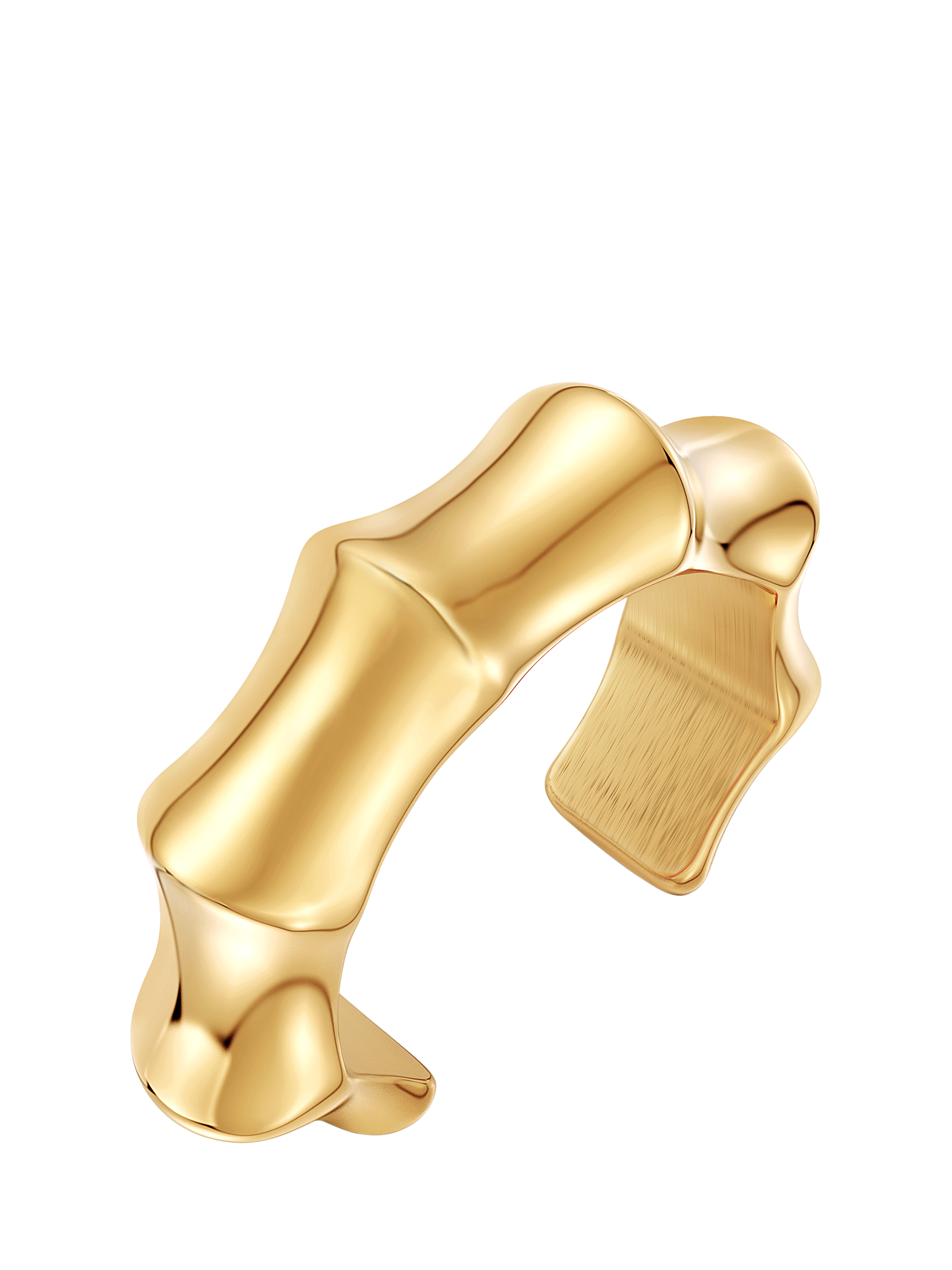 Product image 1 of 2, which shows EDBLAD Bamboo Cane Open Ended Bangle, Yellow Gold