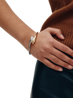 EDBLAD Harmony Mixed Curved Bracelet, Silver Multi - view 2, Silver Multi