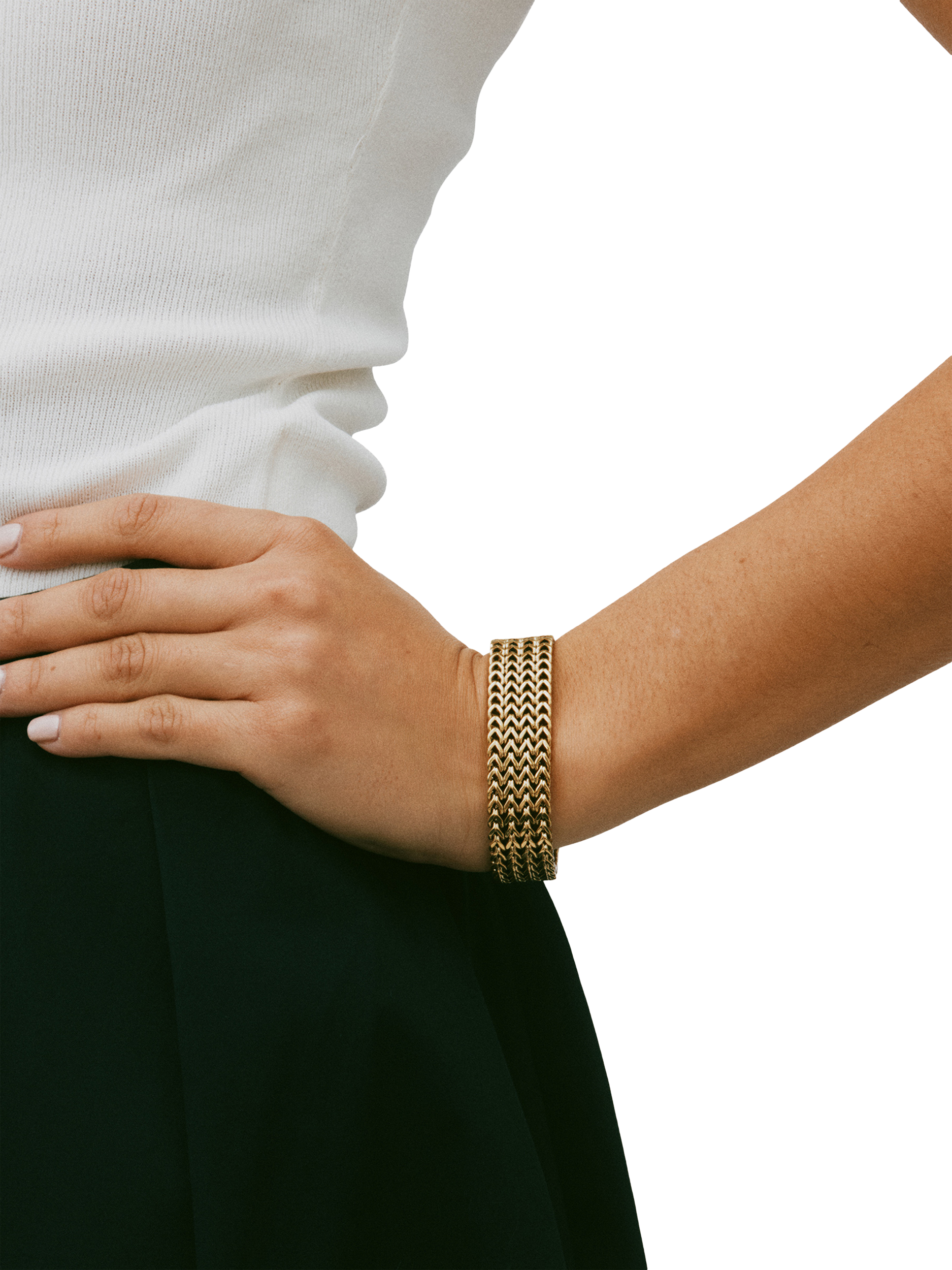 Product image 2 of 2, which shows EDBLAD Lee Woven Link Bracelet, Yellow Gold, Small