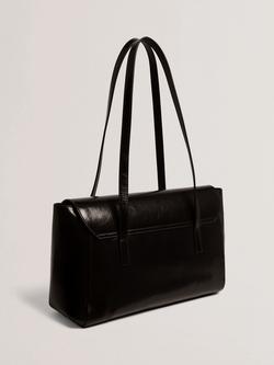 Ted Baker Kkamy Twist Lock Leather Shoulder Bag, Black - view 2, Black