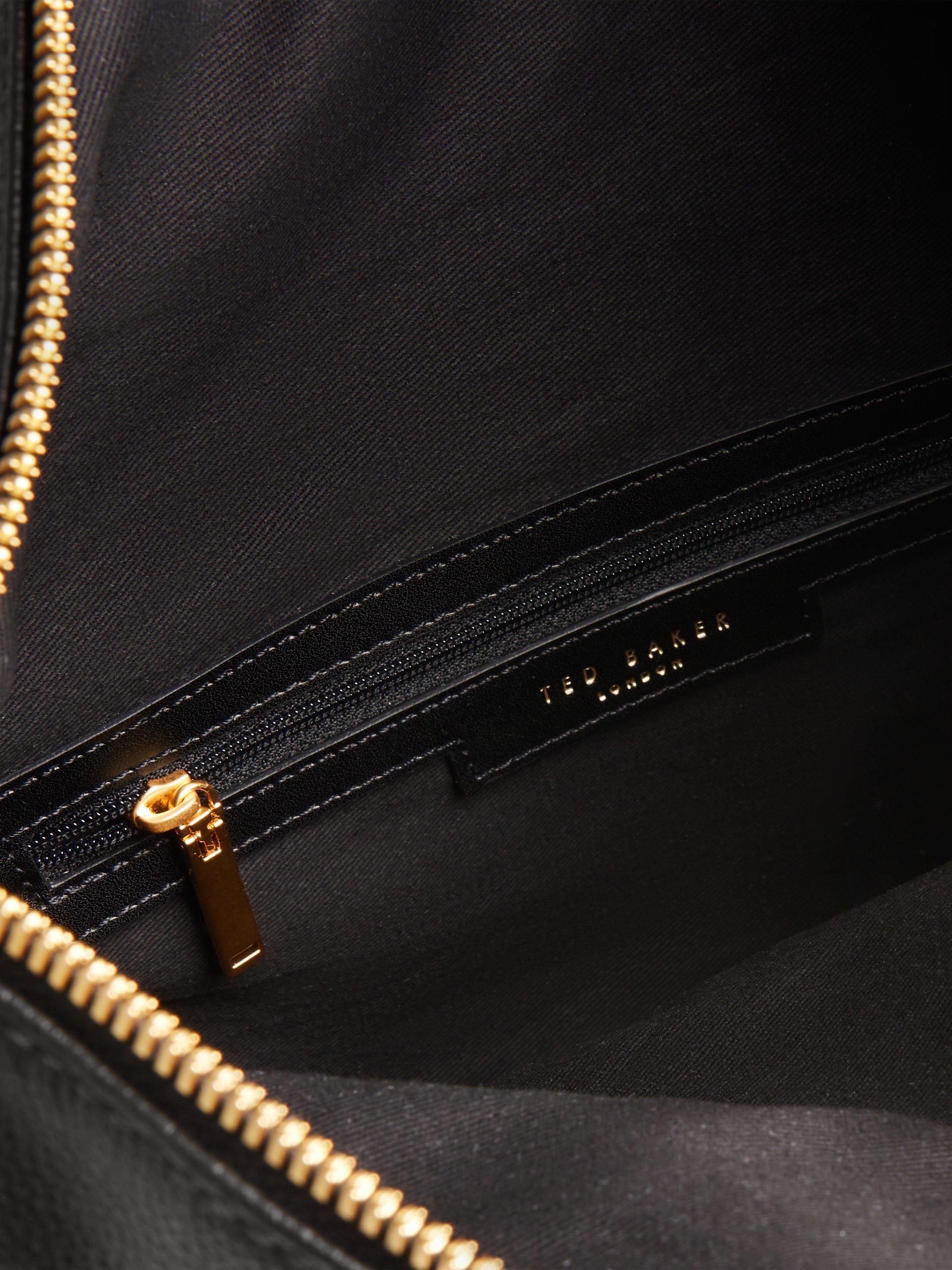 Product image 2 of 4, which shows Ted Baker Luccea Foldover Leather Backpack, Black