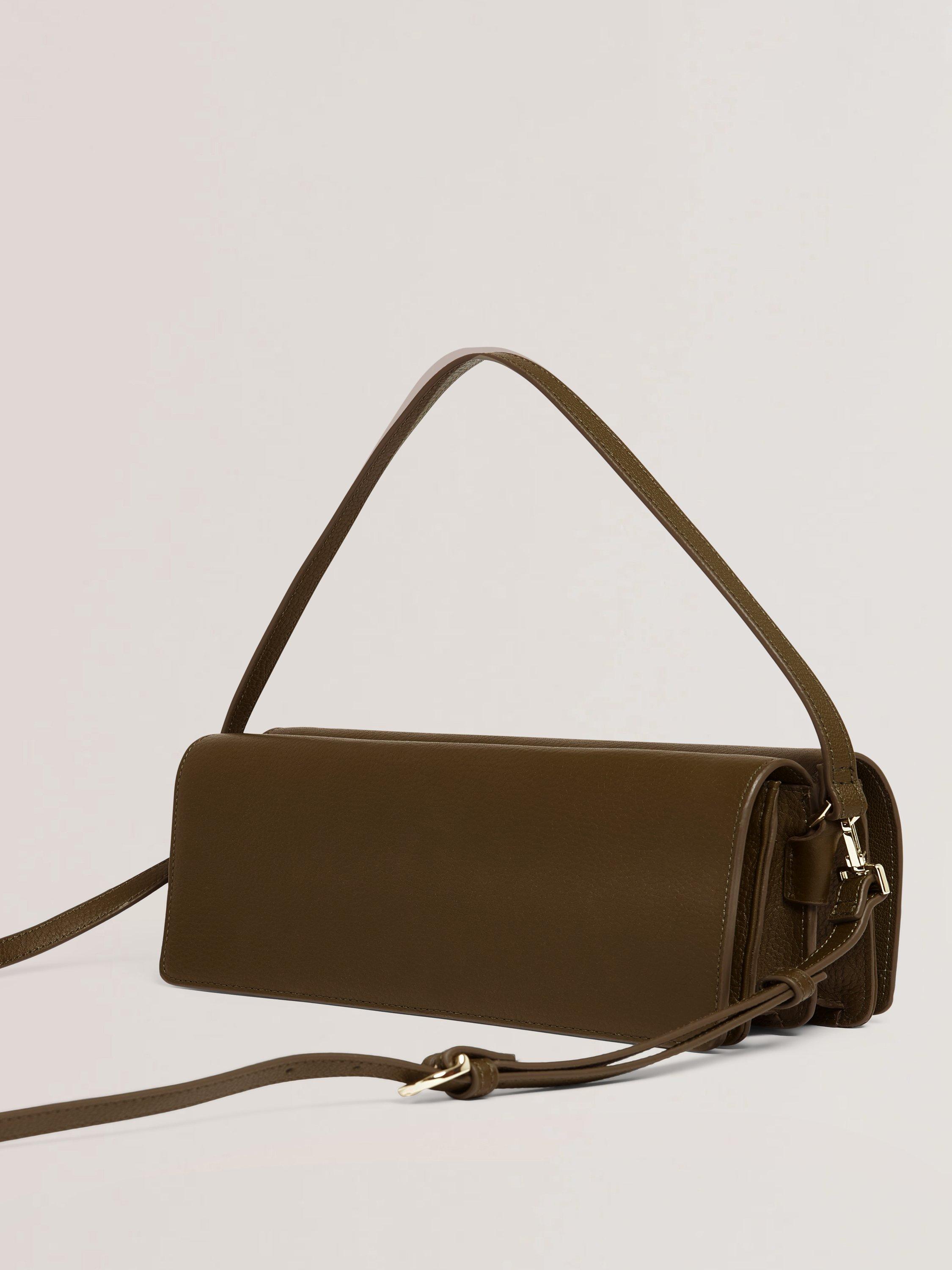 Product image 3 of 5, which shows Ted Baker Twyyla Leather Shoulder Bag, Khaki