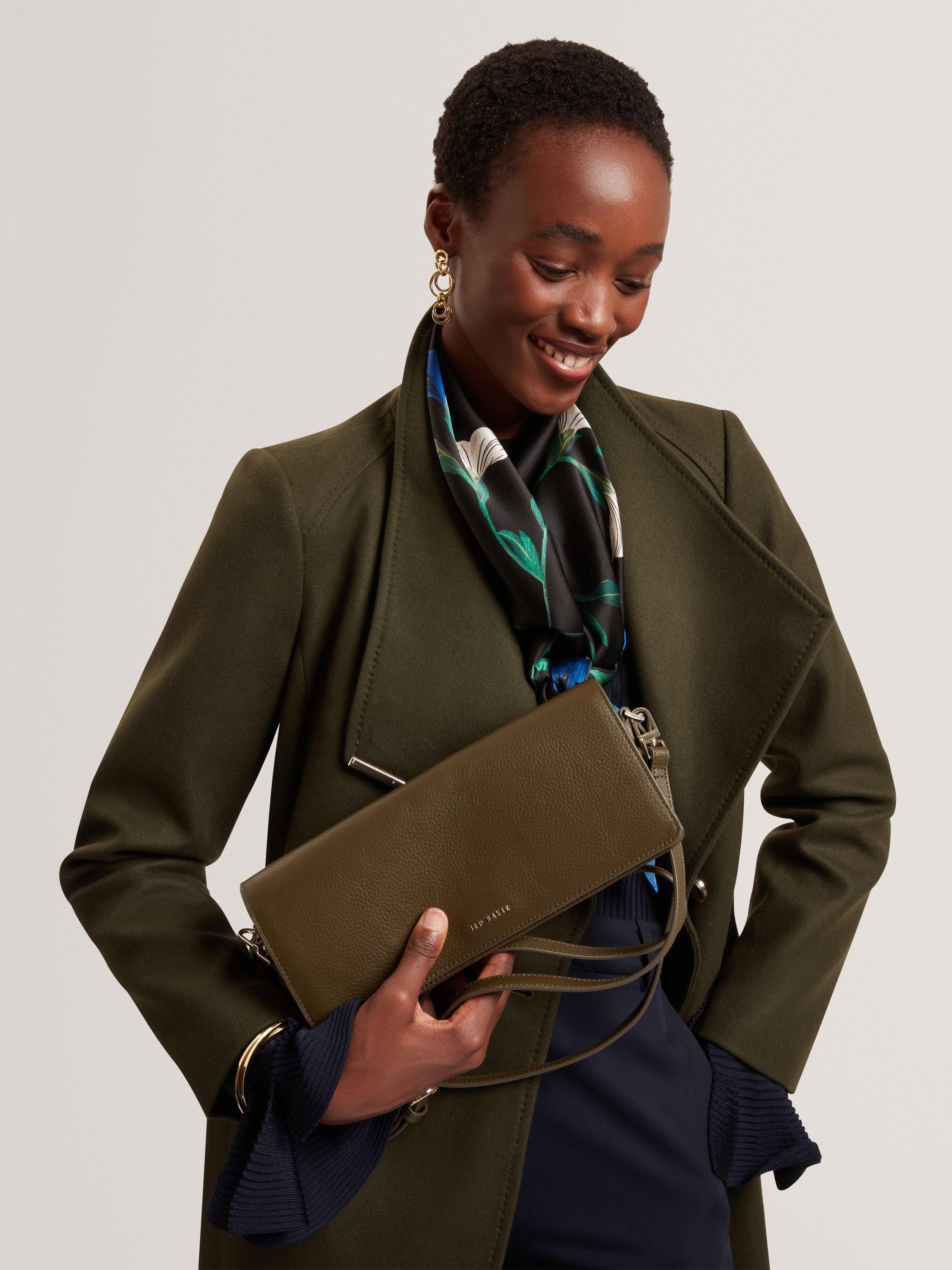 Product image 5 of 5, which shows Ted Baker Twyyla Leather Shoulder Bag, Khaki