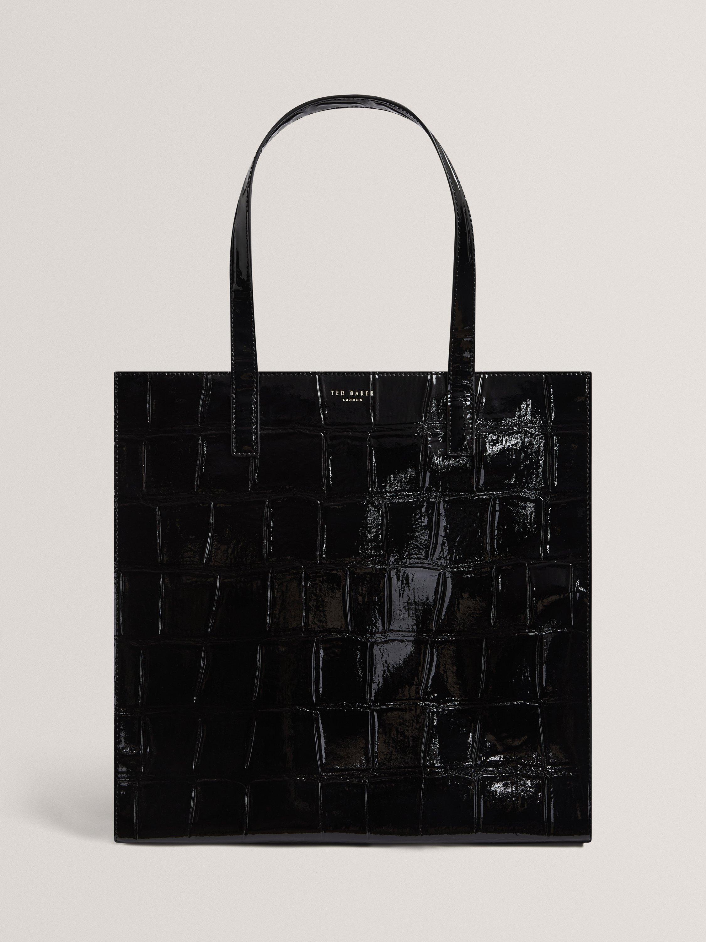 Product image 1 of 5, which shows Ted Baker Vannda Croc Tote Bag, Black