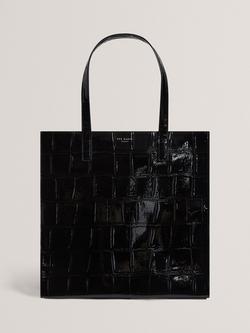 Ted Baker Vannda Croc Tote Bag, Black, Black