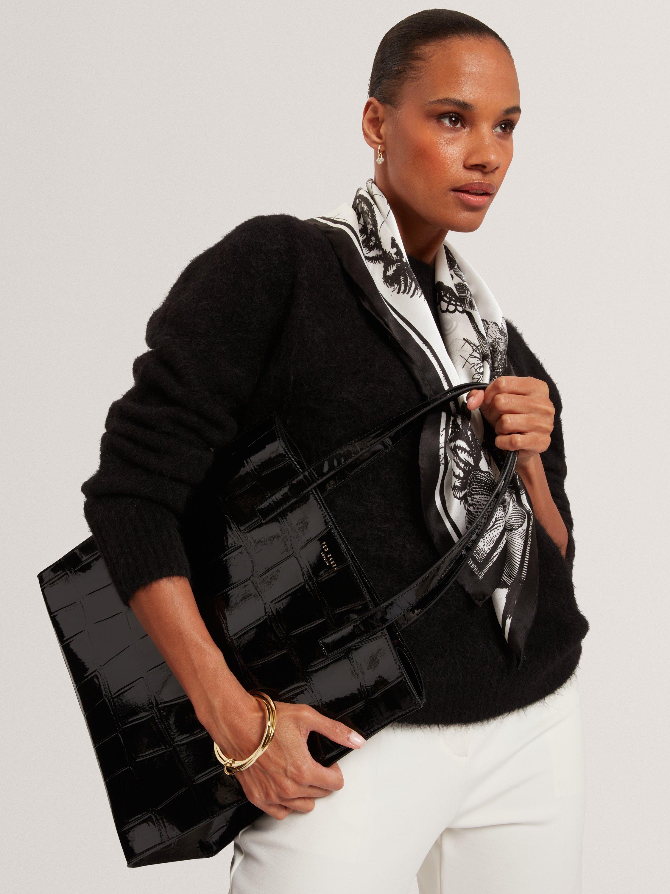 Product image 5 of 5, which shows Ted Baker Vannda Croc Tote Bag, Black