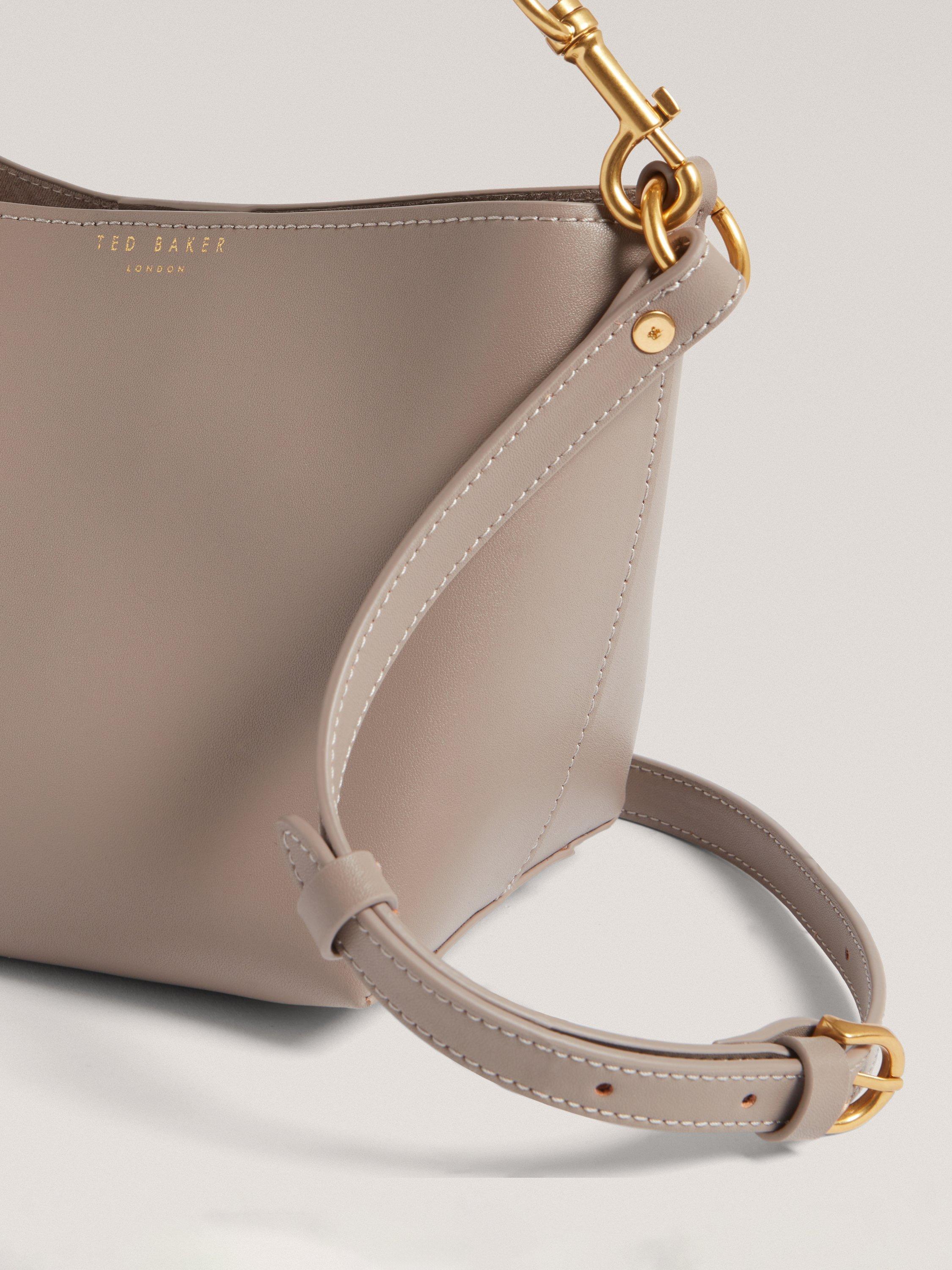 Product image 3 of 5, which shows Ted Baker WAVELY Leather Bucket Tote Bag, Taupe