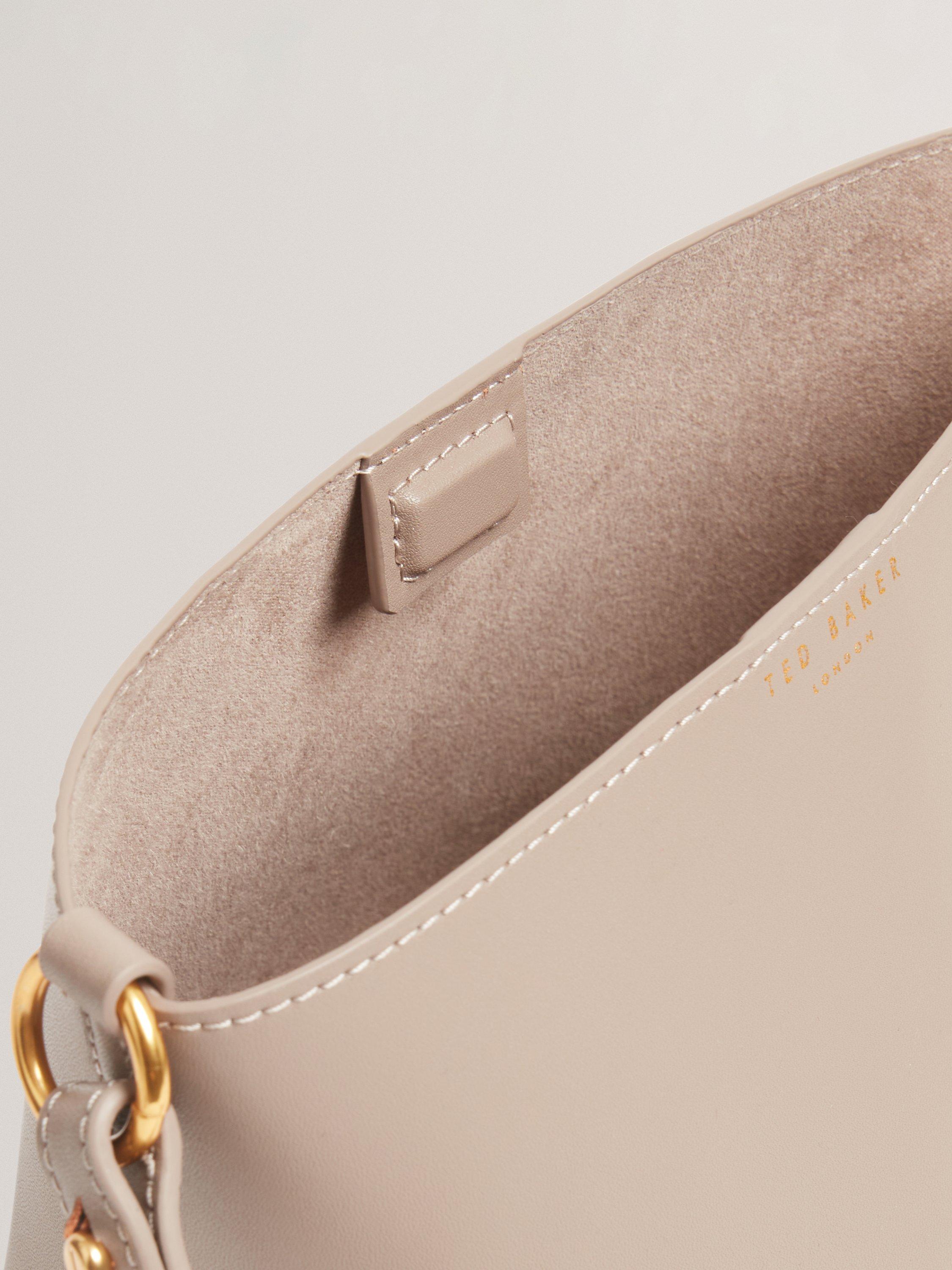 Product image 5 of 5, which shows Ted Baker WAVELY Leather Bucket Tote Bag, Taupe