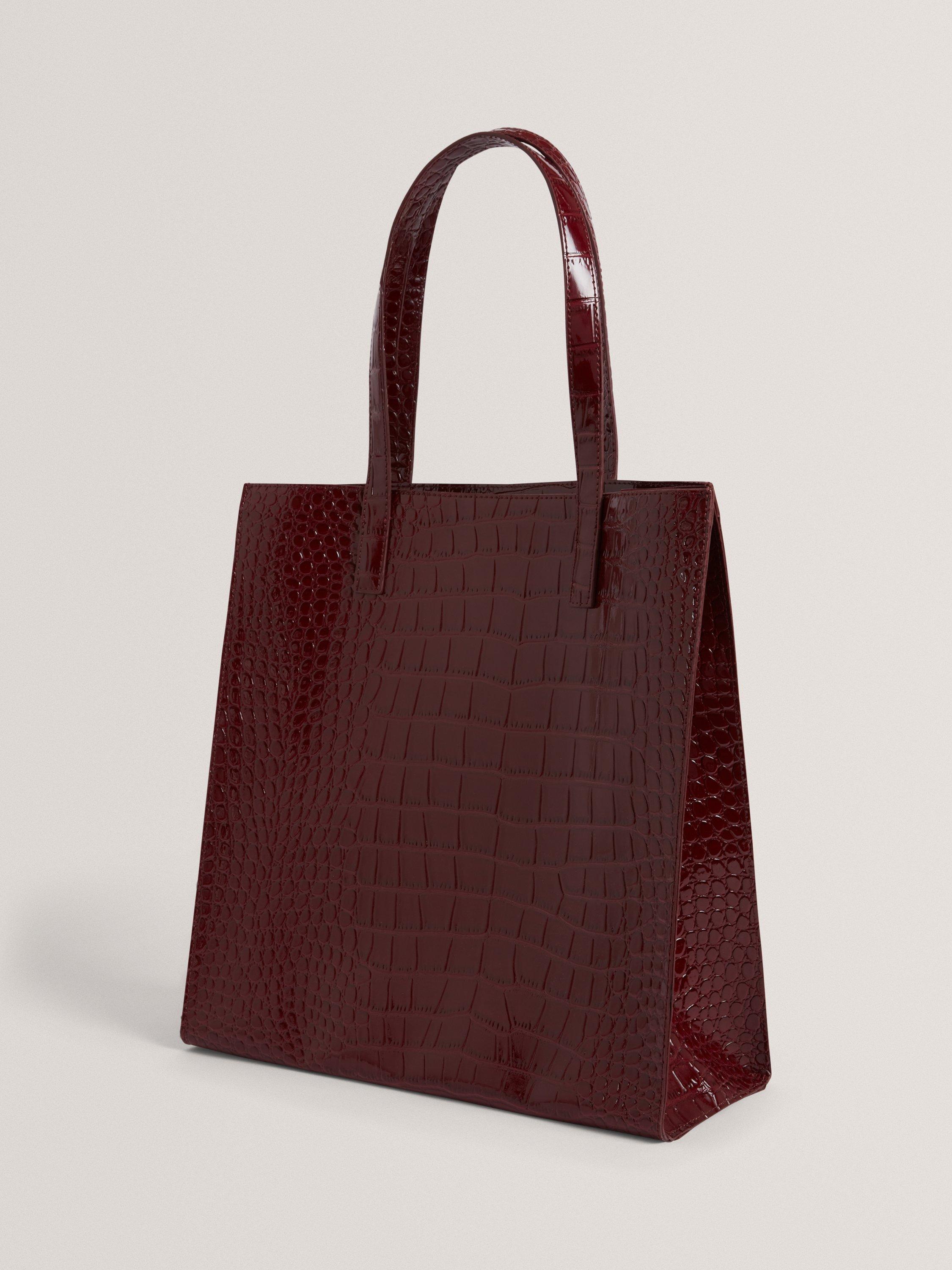 Product image 3 of 5, which shows Ted Baker Wenella Large Croc Tote Bag, Wine