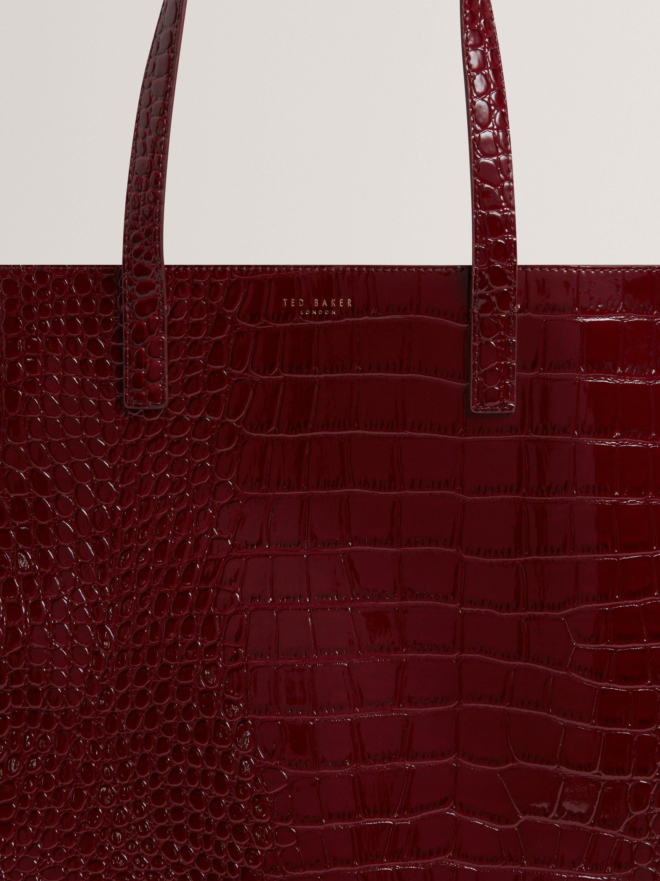 Product image 5 of 5, which shows Ted Baker Wenella Large Croc Tote Bag, Wine