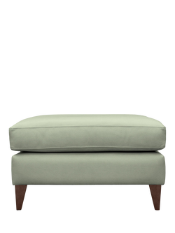 G Plan Vintage The Seventy Two Leather Footstool, Dark Leg, Cambridge Olive Leather