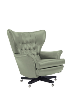 G Plan Vintage The Sixty Two Leather Swivel Armchair, Cambridge Olive