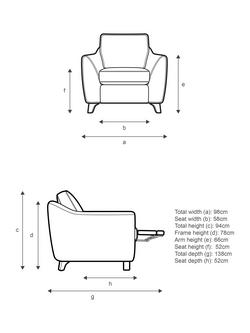 G Plan Vintage The Sixty Eight Armchair with Footrest Mechanism - view 2, Aquaclean Calor Vanilla