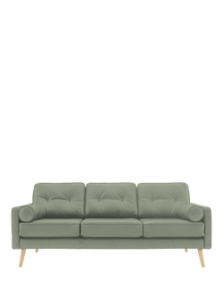 G Plan Vintage The Sixty Five Large 3 Seater Leather Sofa, Cambridge Olive Leather