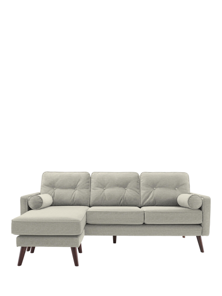 G Plan Vintage The Sixty Five LHF Large 3 Seater Chaise End Sofa, Aquaclean Calor Vanilla