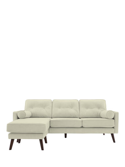 G Plan Vintage The Sixty Five LHF Large 3 Seater Leather Chaise End Sofa, Cambridge Chalk