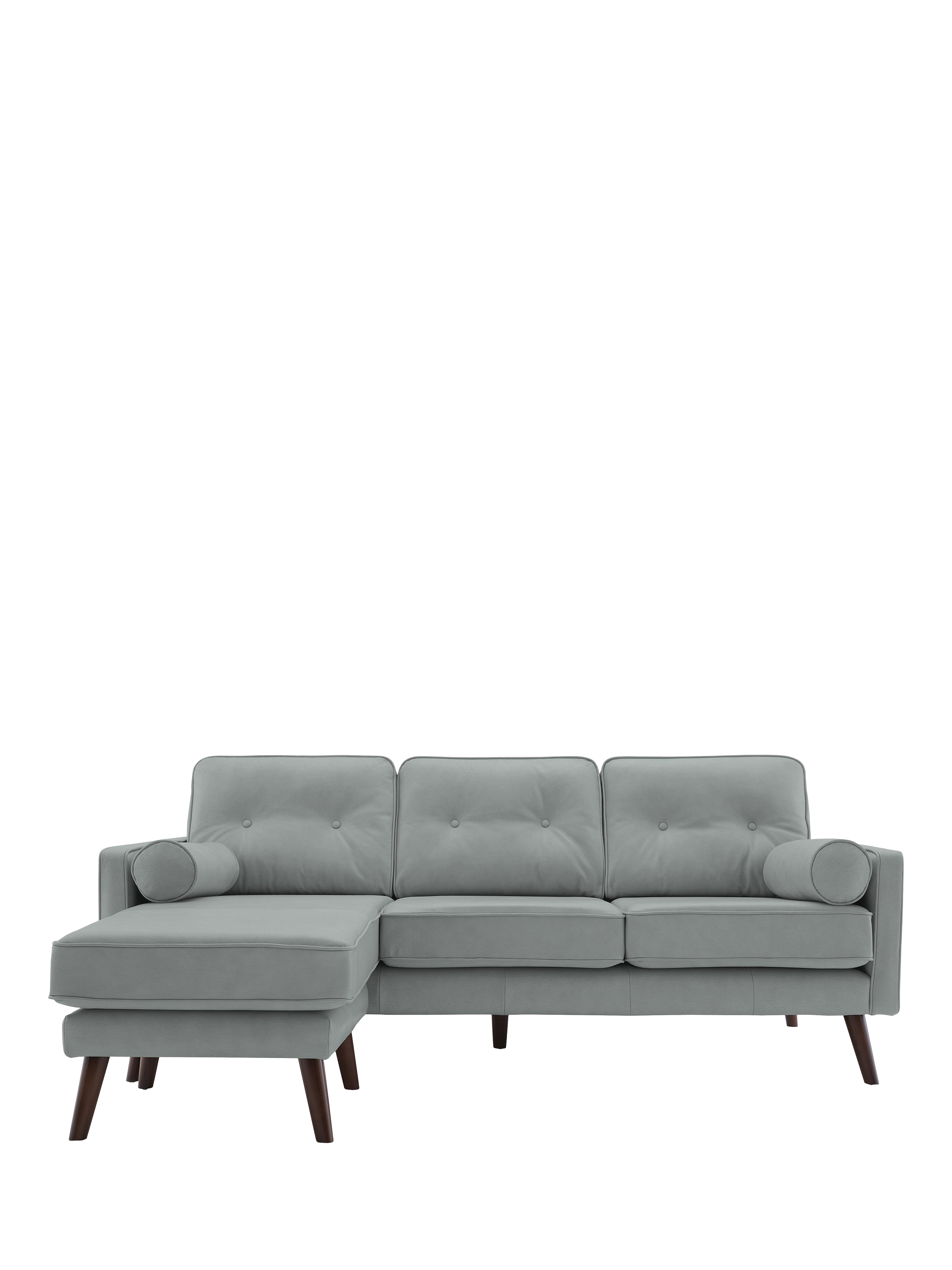 The Sixty Five Range, G Plan Vintage The Sixty Five LHF Large 3 Seater Leather Chaise End Sofa, Cambridge Grey