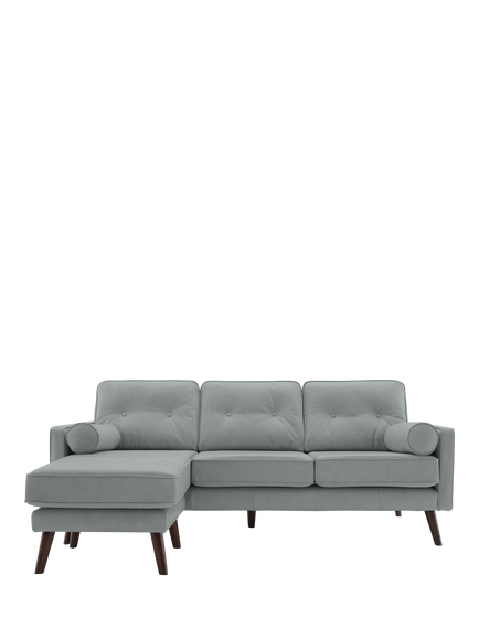 G Plan Vintage The Sixty Five LHF Large 3 Seater Leather Chaise End Sofa, Cambridge Grey