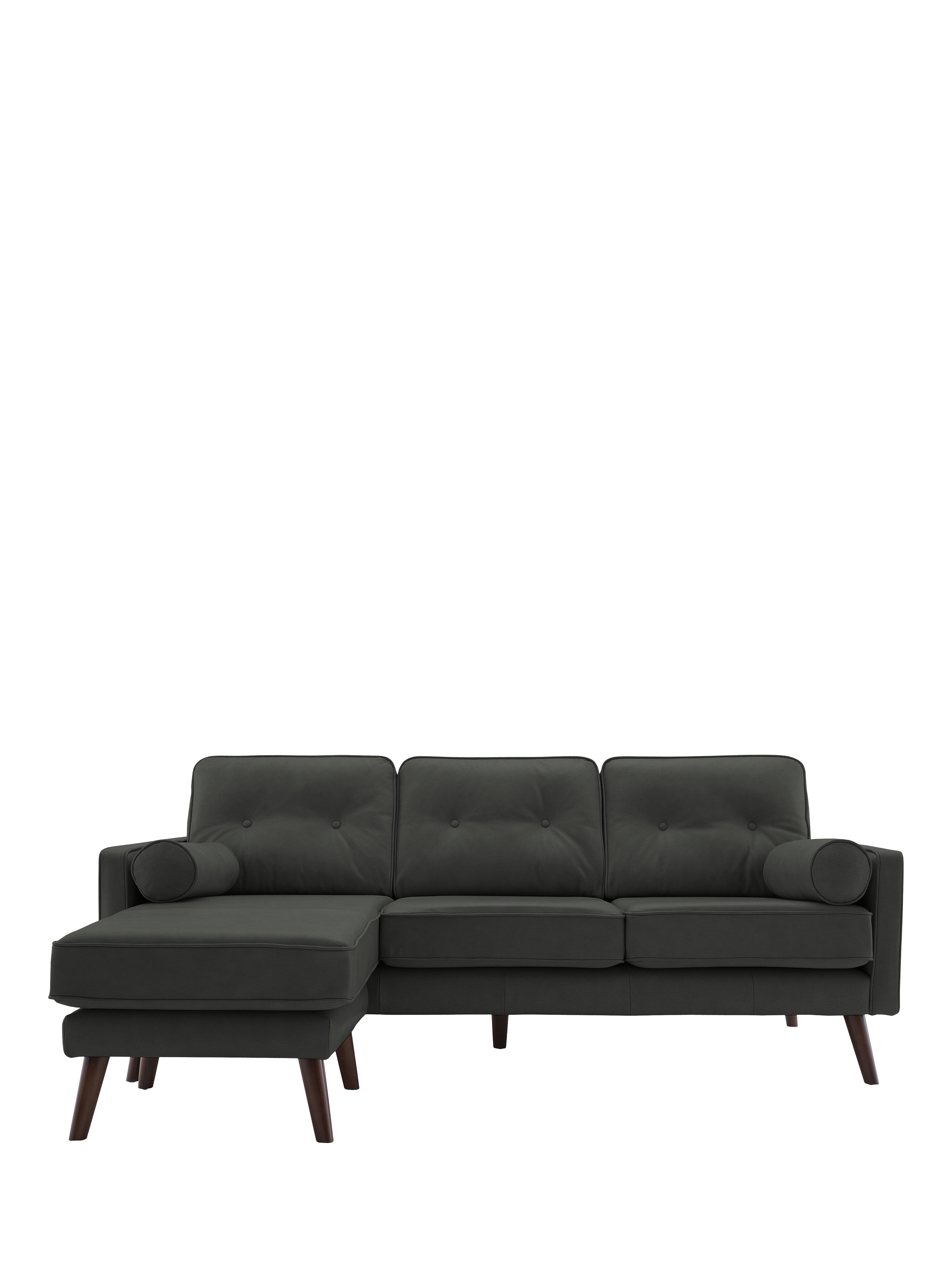 The Sixty Five Range, G Plan Vintage The Sixty Five LHF Large 3 Seater Leather Chaise End Sofa, Cambridge Slate