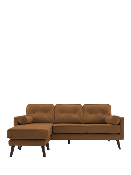 G Plan Vintage The Sixty Five LHF Large 3 Seater Leather Chaise End Sofa, Cambridge Tan