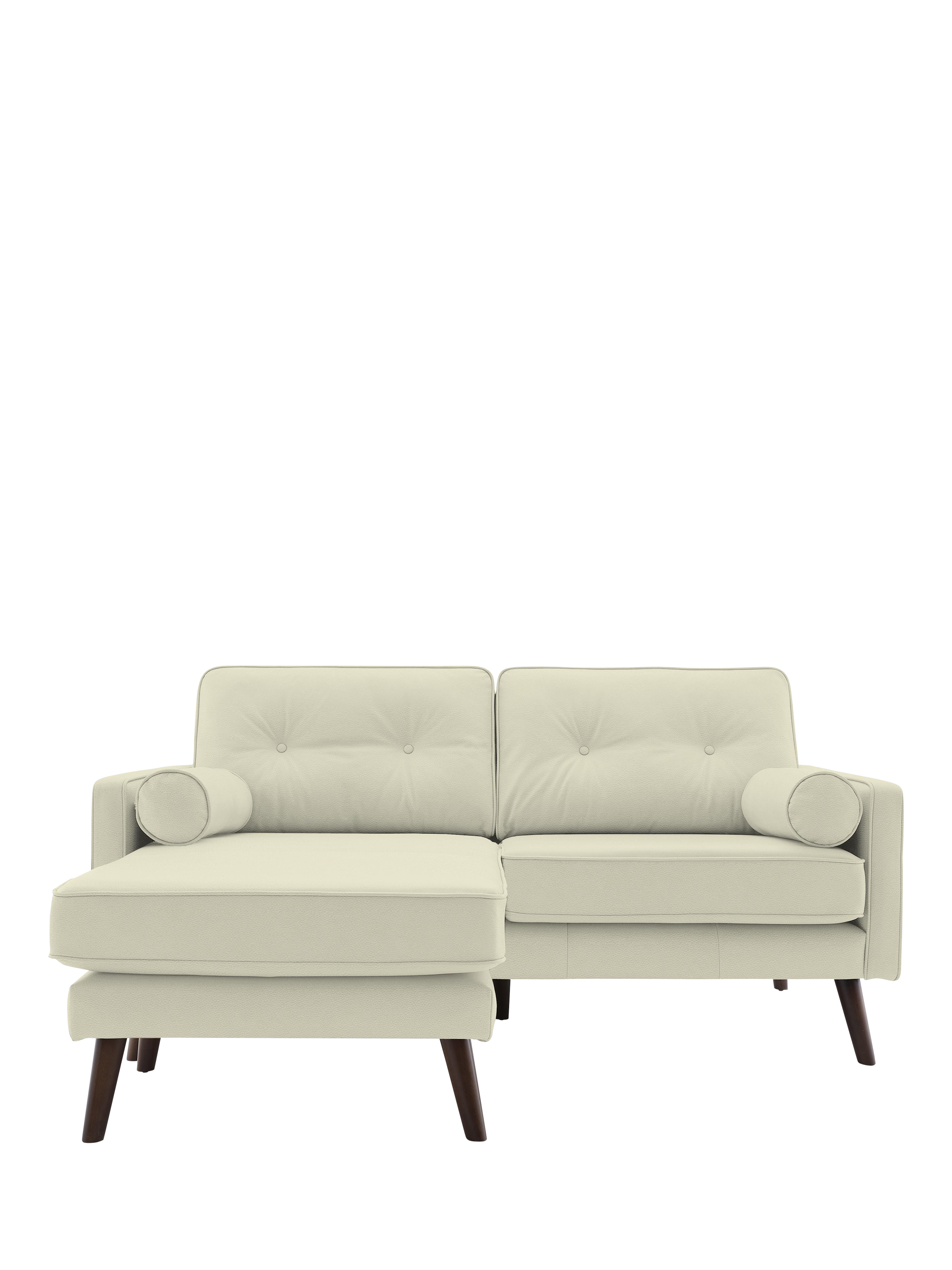 The Sixty Five Range, G Plan Vintage The Sixty Five LHF Medium 2 Seater Leather Chaise End Sofa, Cambridge Chalk