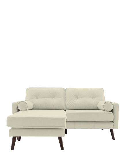 G Plan Vintage The Sixty Five LHF Medium 2 Seater Leather Chaise End Sofa, Camb Chlk Lethr