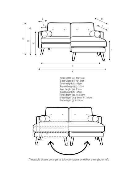 G Plan Vintage The Sixty Five LHF Medium 2 Seater Leather Chaise End Sofa - view 2, Camb Chlk Lethr