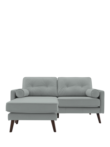G Plan Vintage The Sixty Five LHF Medium 2 Seater Leather Chaise End Sofa, Camb Gry Lethr