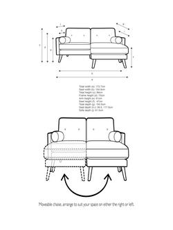 G Plan Vintage The Sixty Five LHF Medium 2 Seater Chaise End Sofa - view 2, Plush Umber