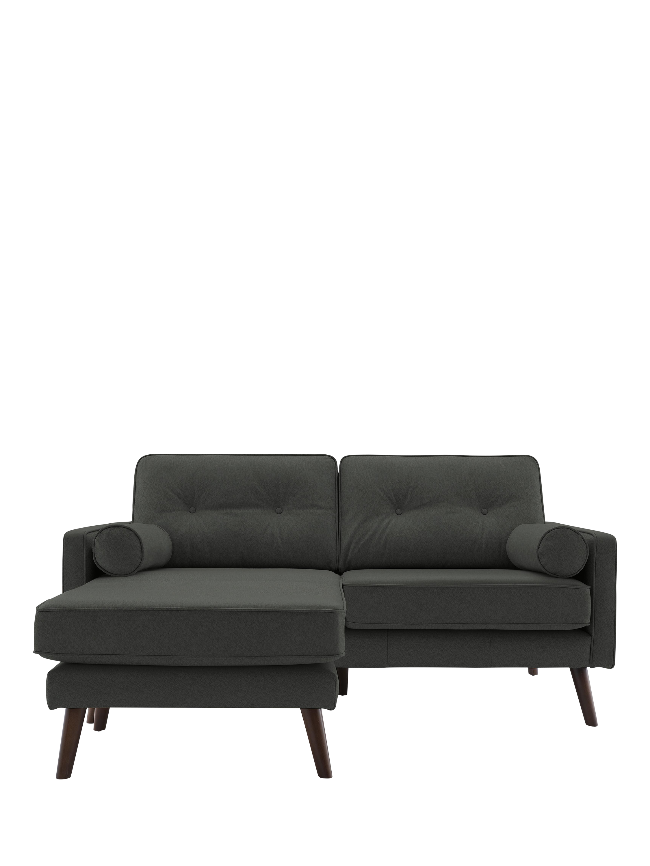 The Sixty Five Range, G Plan Vintage The Sixty Five LHF Medium 2 Seater Leather Chaise End Sofa, Cambridge Slate