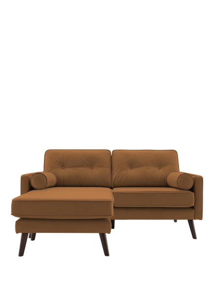 G Plan Vintage The Sixty Five LHF Medium 2 Seater Leather Chaise End Sofa, Camb Tan Lthr