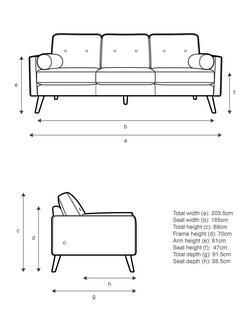 G Plan Vintage The Sixty Five Large 3 Seater Sofa - view 2, Aquaclean Calor Vanilla