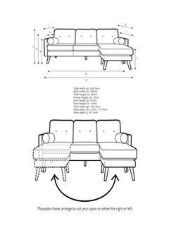 G Plan Vintage The Sixty Five RHF Large 3 Seater Chaise End Sofa - view 2, Aquaclean Calor Bay