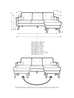 G Plan Vintage The Sixty Five RHF Large 3 Seater Chaise End Sofa - view 2, Aquaclean Calor Vanilla