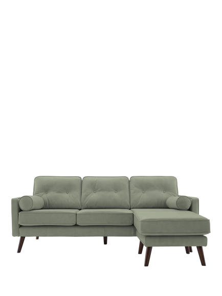 G Plan Vintage The Sixty Five RHF Large 3 Seater Chaise End Leather Sofa, Cambridge Olive Leather