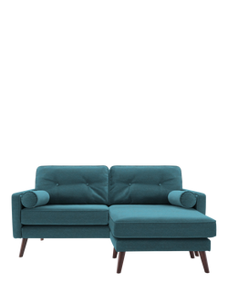 G Plan Vintage The Sixty Five RHF Medium 2 Seater Chaise End Sofa, Fleck Blue