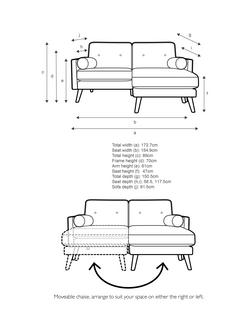 G Plan Vintage The Sixty Five RHF Medium 2 Seater Chaise End Sofa - view 2, Fleck Blue
