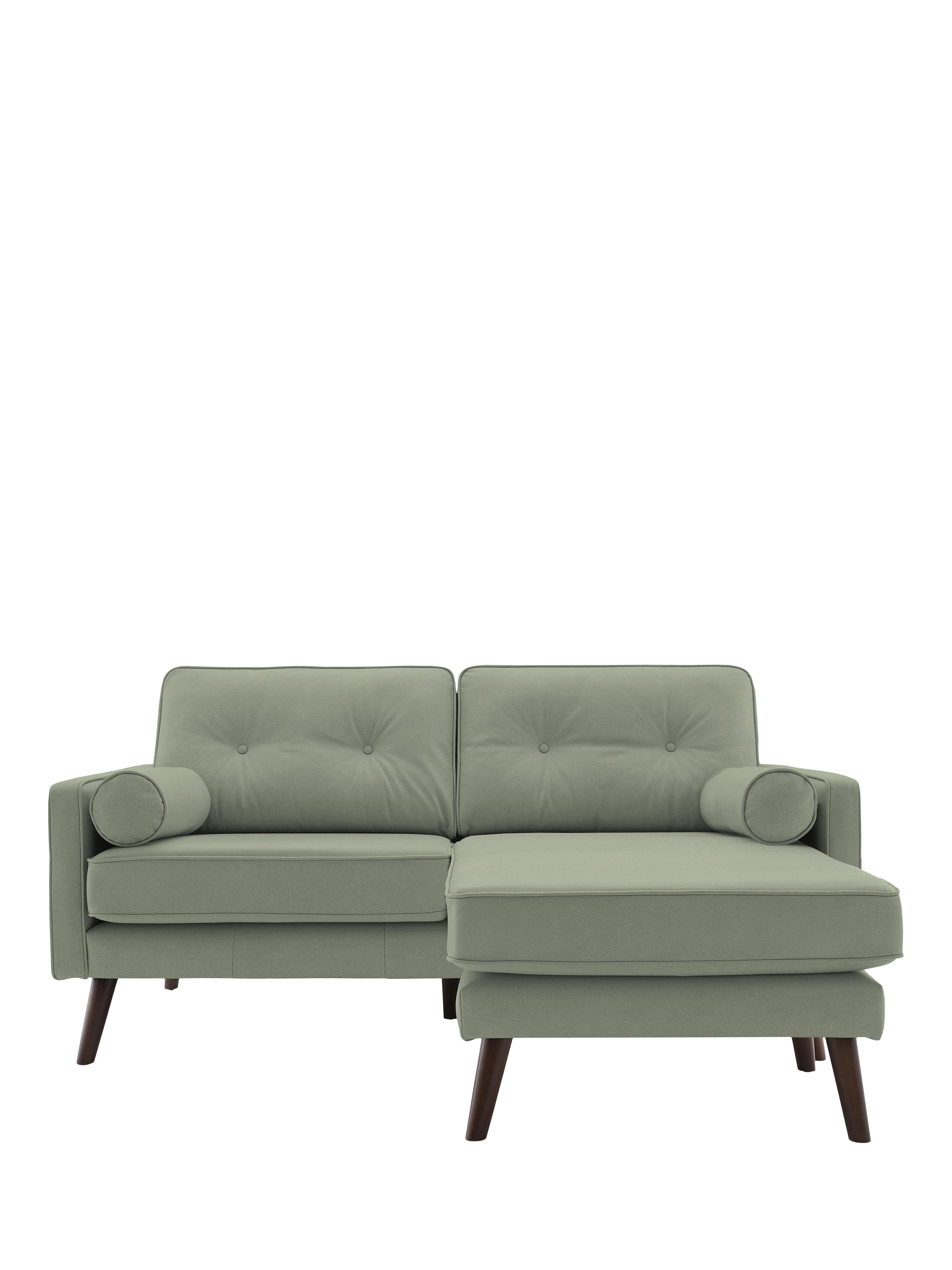 The Sixty Five Range, G Plan Vintage The Sixty Five RHF Medium 2 Seater Chaise End Leather Sofa, Cambridge Olive Leather