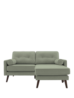 G Plan Vintage The Sixty Five RHF Medium 2 Seater Chaise End Leather Sofa, Cambridge Olive Leather