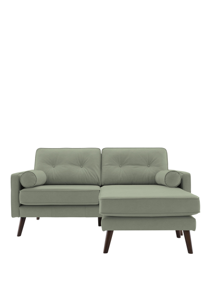 G Plan Vintage The Sixty Five RHF Medium 2 Seater Chaise End Leather Sofa, Cambridge Olive Leather