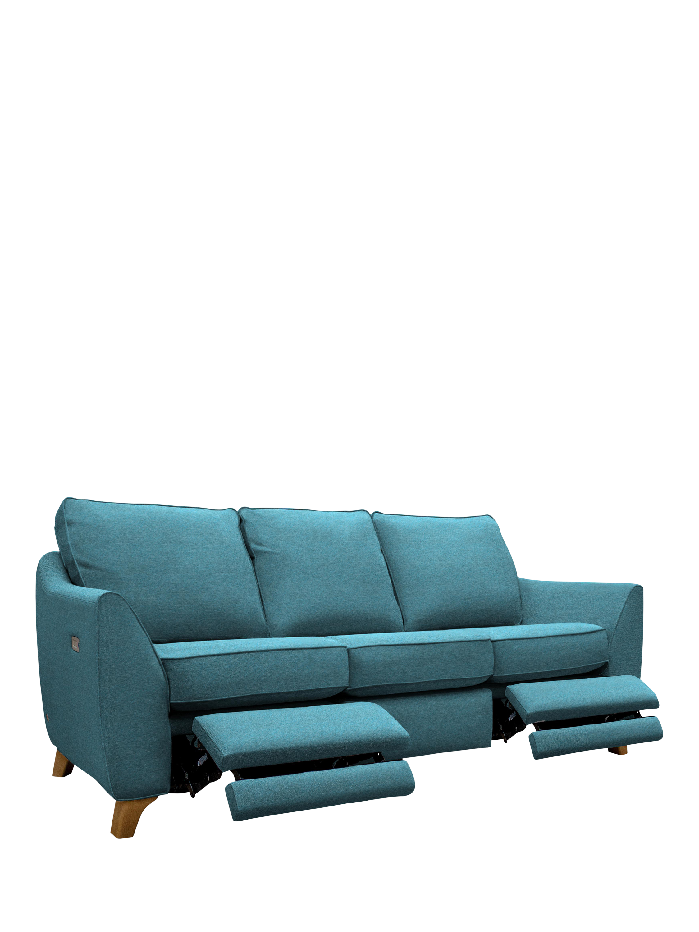 The Sixty Eight Range, G Plan Vintage The Sixty Eight Large 3 Seater Sofa with Double Footrest Mechanism, Fleck Blue
