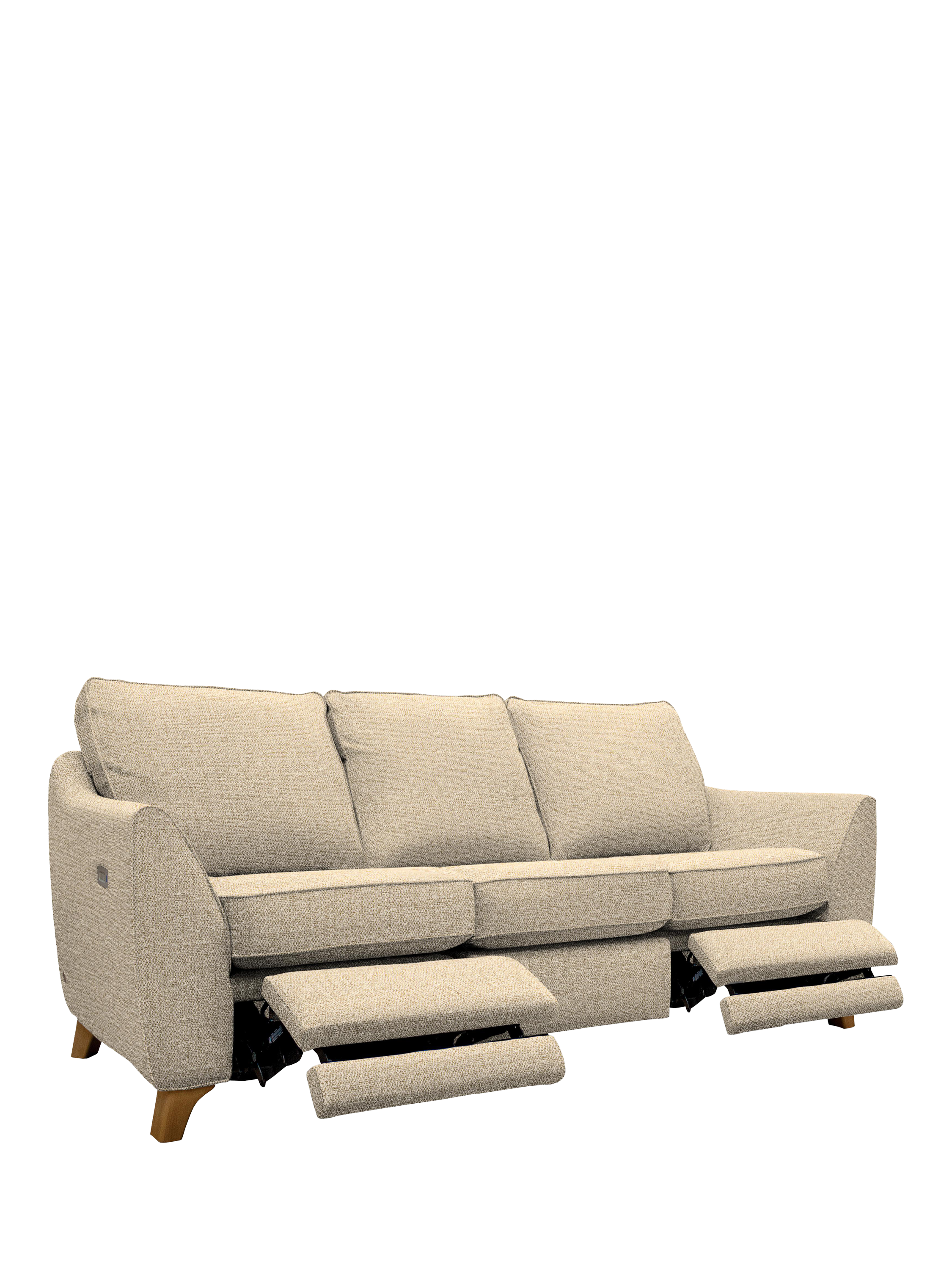 The Sixty Eight Range, G Plan Vintage The Sixty Eight Large 3 Seater Sofa with Double Footrest Mechanism, Stipple Ecru