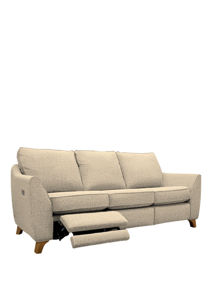 G Plan Vintage The Sixty Eight LHF Large 3 Seater Sofa with Footrest Mechanism, Stipple Ecru