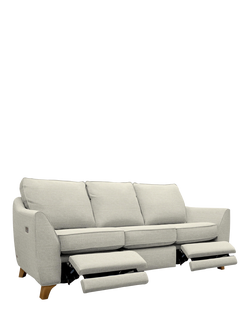 G Plan Vintage The Sixty Eight Large 3 Seater Sofa with Double Footrest Mechanism, Aquaclean Calor Vanilla