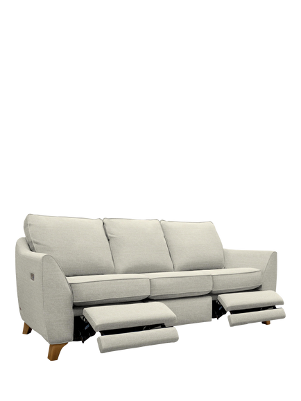 G Plan Vintage The Sixty Eight Large 3 Seater Sofa with Double Footrest Mechanism, Aquaclean Calor Vanilla