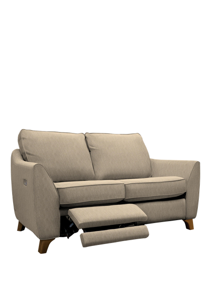 G Plan Vintage The Sixty Eight LHF Small 2 Seater Sofa with Single Footrest Mechanism, Aquaclean Calor Ginger